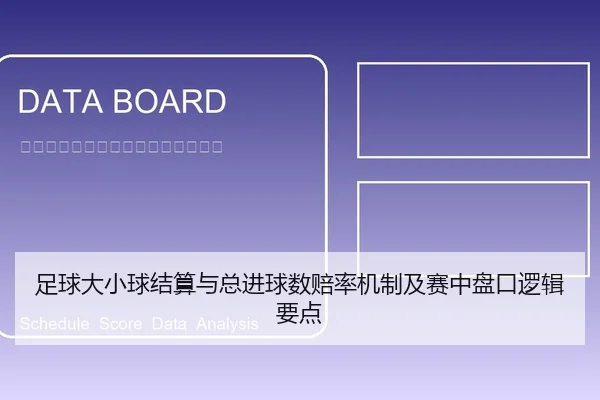 足球大小球结算与总进球数赔率机制及赛中盘口逻辑要点